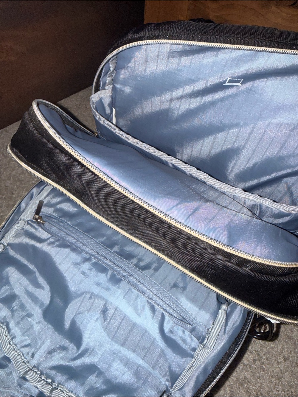 Black Quilted Multi-Compartment Backpack - Picture 7 of 9